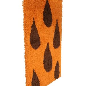 Big Danish mid-century wool tapestry / wall rug with drop motif / 1970s