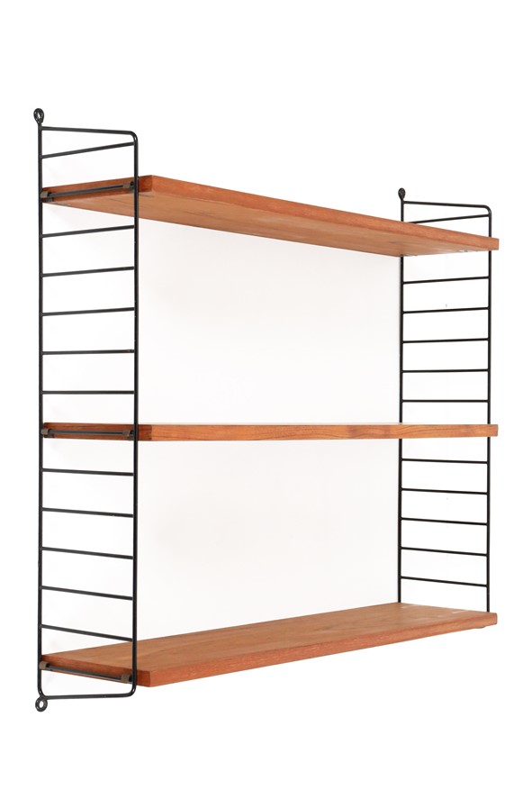 Original String-Regal / Kajsa + Nisse Strinning / Teak / mid century modern design / schwarz / 75x80x20cm