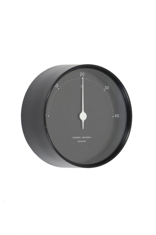 Thermometer von Henning Koppel für Georg Jensen / Danish Modern Design / schwarz