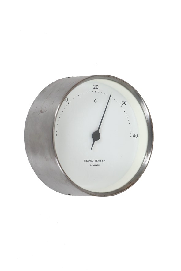 Thermometer von Henning Koppel für Georg Jensen / Danish Modern Design / gebürstet