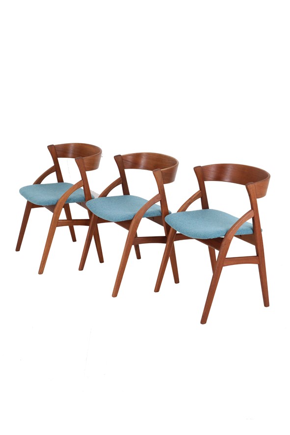 Restaurierter Mid Century Dyrlund Stuhl / Teak / Wollfilz / Danish Modern Design / 60er-Jahre