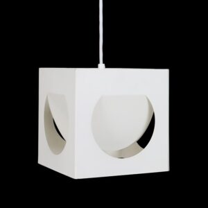 Rare sculptural cube pendant lamp by Shogo Suzuki for Stockmann Orno / Finland / 1960s / Mid-Century Modern Design