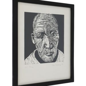 Jens Kolstrup, original linocut print in a black wooden frame / 1979 / Denmark