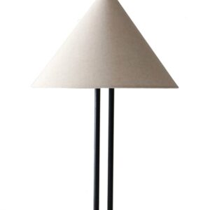 Große schwarze Hustadt Leuchten Tischleuchte mit spitzem Lampenschirm / 70er / 80er / Postmodern Design