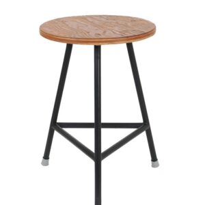 Mid-Century Workshop Stool / Steel / Maritime Pine / Danish Industrial Design / 1960s