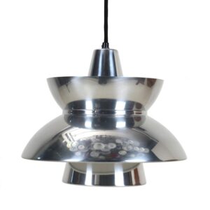 Louis Poulsen / Henning Klok „Søværnspendel“ / "Doo-Wop" Hängeleuchte / chrom / Alu poliert / Mid Century Danish Modern Design / 60er / 70er