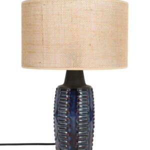 Big ceramic table lamp by Einar Johansen for Søholm / with jute lampshade / mid-century / Danish modern design / 1960s / 1970s
